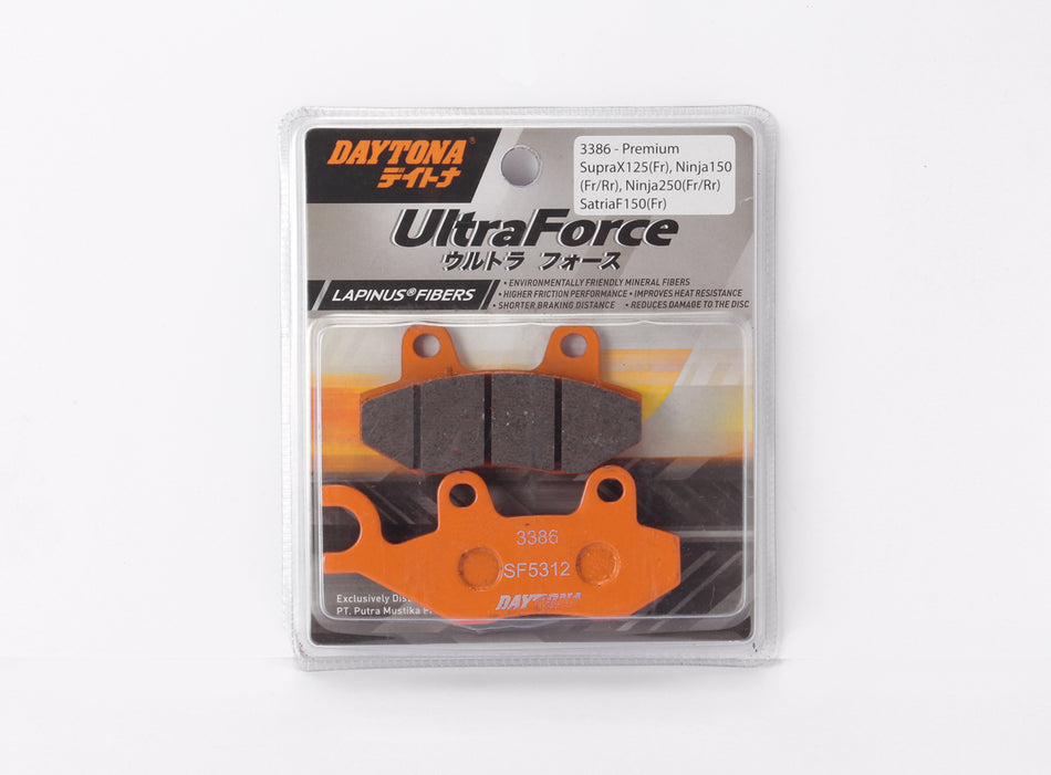 Kampas Rem Racing Daytona Lapinus Fiber, Supra 125, Karisma, Ninja150, Satria Fu 150