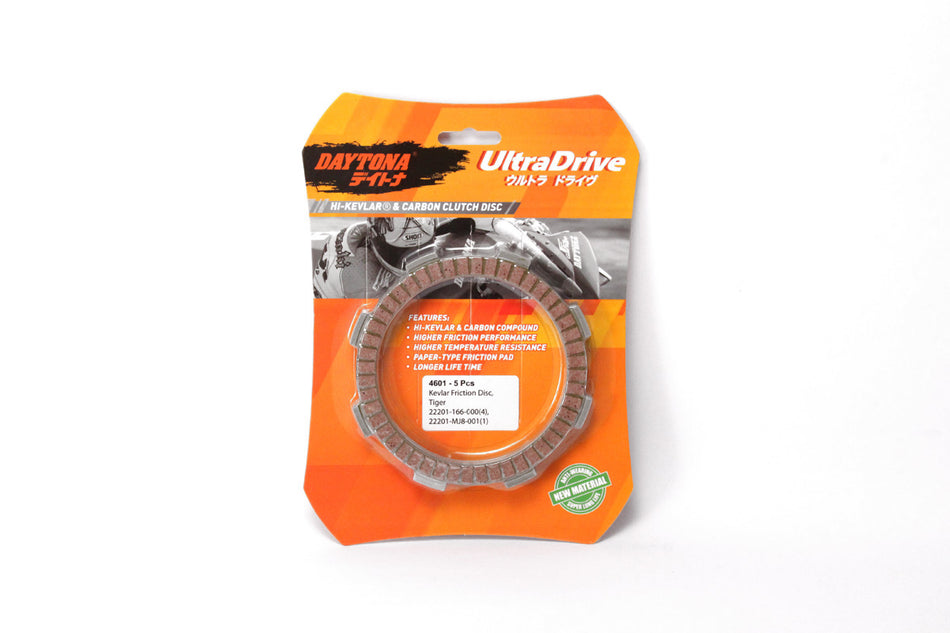 Kampas Kopling Ultra Drive Kampas Kopling, 5pcs, Orange, Tiger  22201-166-000(4), 22201-MJ8-001(1)