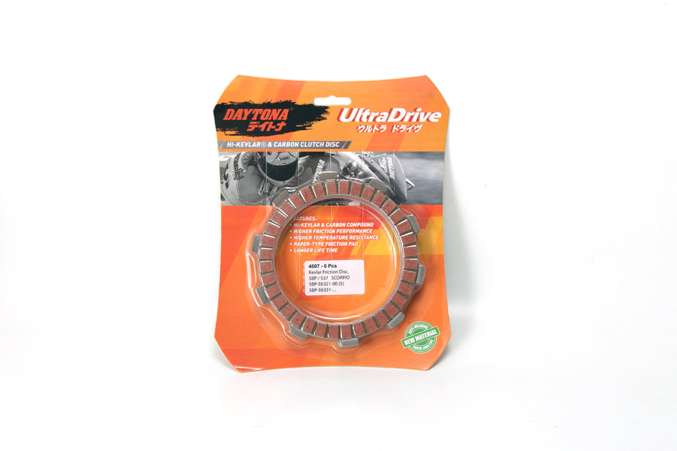 Kampas Kopling Ultra Drive Kevlar Friction Disc, 6pcs, Orange, 5BP / 537  SCORPIO  5BP-E6321-00 (5) 5BP-E6331-00(1)