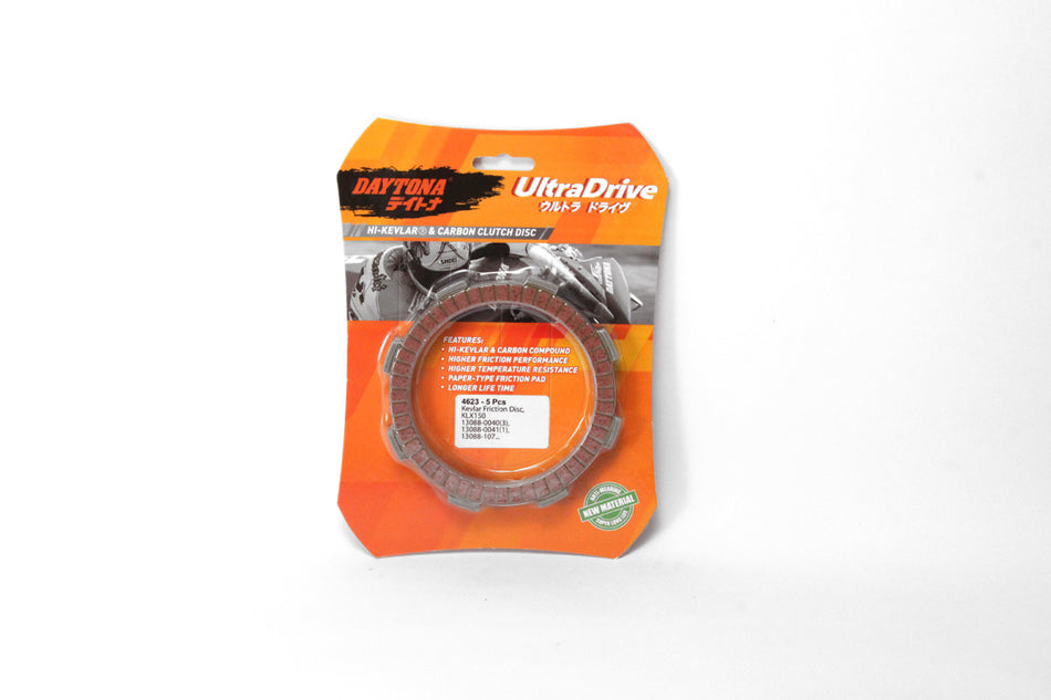 Kampas Kopling Ultra Drive Kevlar Friction Disc, 5pcs, Orange, KLX150, 13088-0040(3), 13088-0041(1), 13088-1077(1)