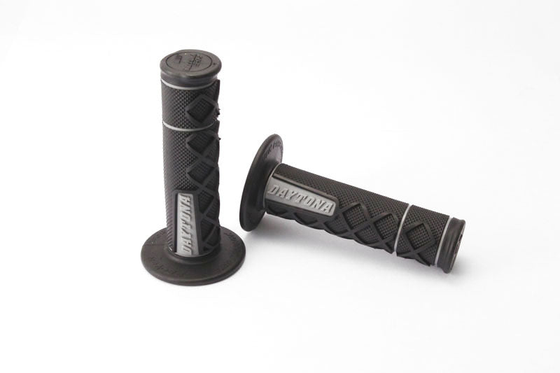 Daytona Supercross Grips DAYTONA 120mm 7/8", Gray/Black..Closed-End, Dual Compound