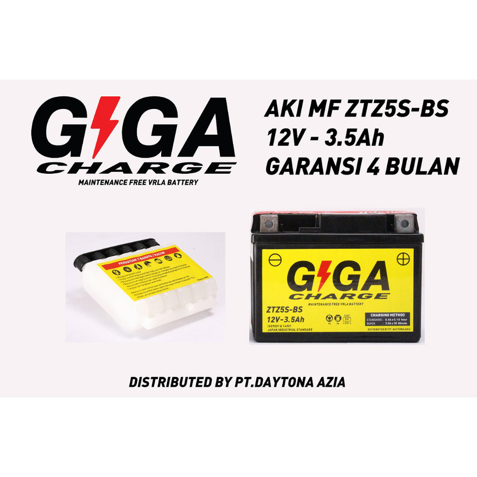 Aki GIGA Charge MF Battery X..ZTZ5S-BS  COS, 3.5Ah,12Volt  115 x 72 x 86
