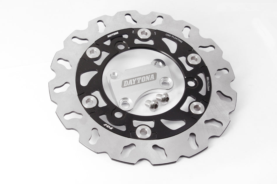 Disc Rotor Daytona Semi-Floating Disc (Fr), Nmax, Aerox, 260mm 3-Holes, Stainless Steel, Billet Bracket & Bolts
