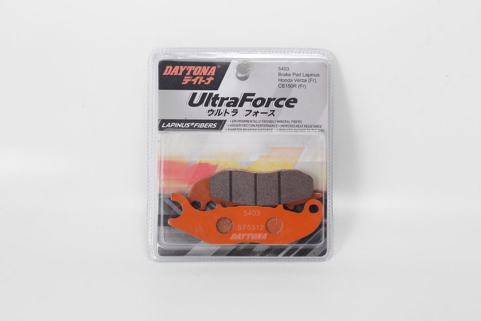 Kampas Rem Racing Daytona Lapinus Fiber  Verza(Fr), CB150R(Fr), CBR150R(Fr), RCB S1 Kanan, Nissin Samurai Kanan