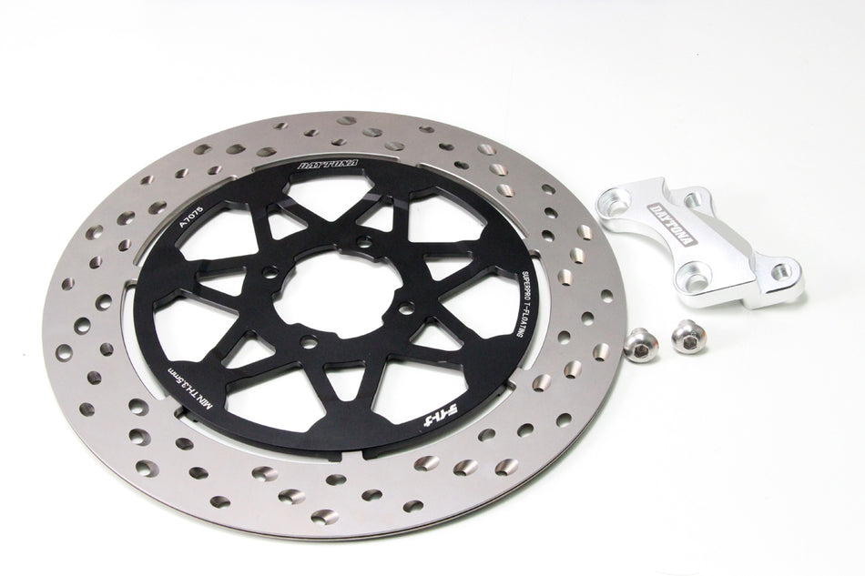 Disc Rotor Superpro T-Floating Disc, Tornado Holes Yamaha Jupiter Z (Fr), ÁE00 with BRKT, Black