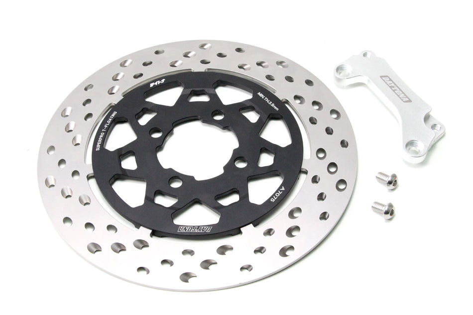Disc Rotor Superpro T-Floating Disc, Tornado Holes Honda Beat (Fr), ÁE60 with BRKT, Black