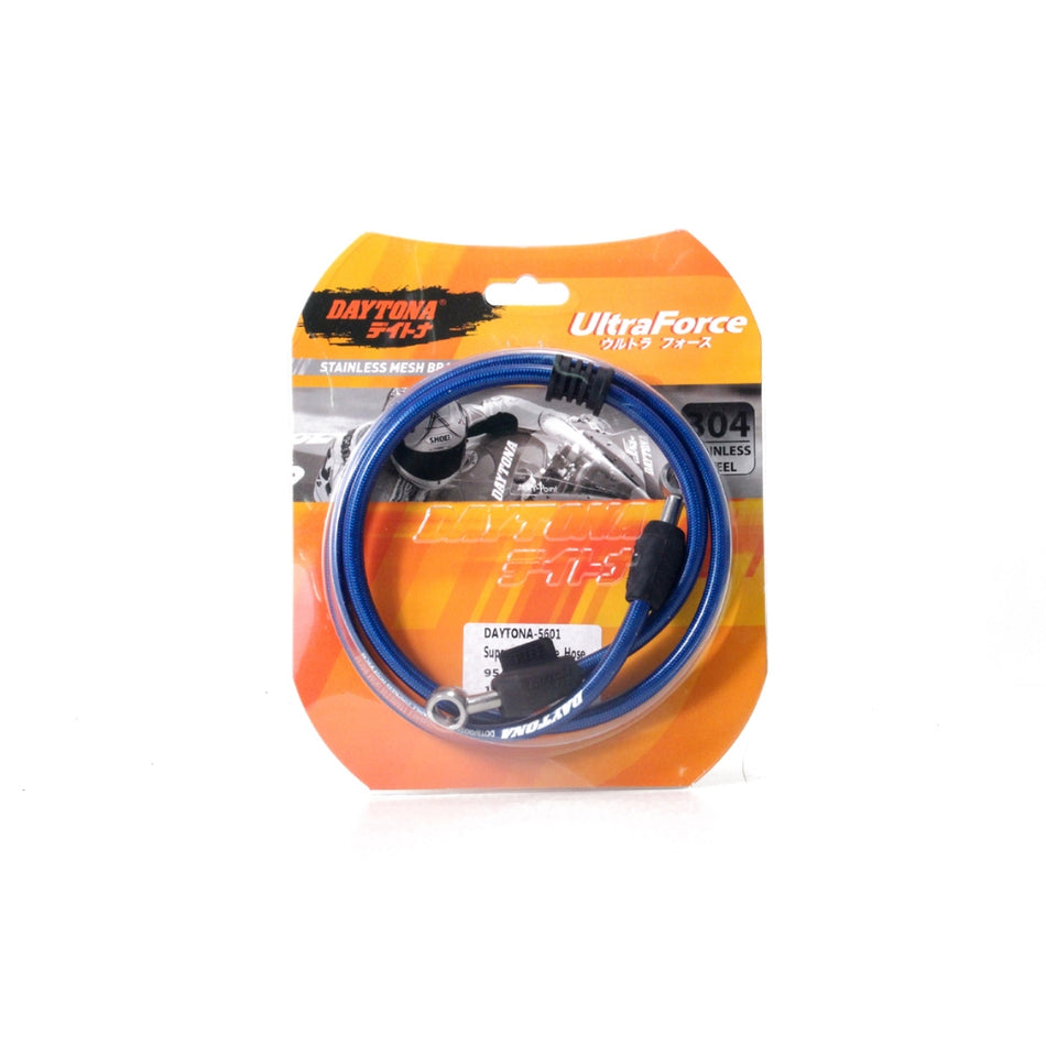 Selang Rem Racing Daytona 95cm, Biru, Tahan Karat, 180°&45°