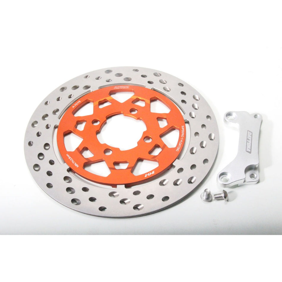 Disc Rotor Superpro T-Floating Disc, Tornado Hole Honda Beat FR, Ø260 With BRKT, Orange