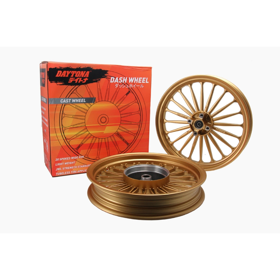 Velg Daytona Dash wheel, Gold, Yamaha Mio Sporty (Fr) MT1.85x14 (Rr) MT 2.15x14
