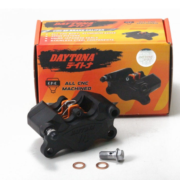 CNC 2 Piston Caliper/Kaliper Rem, Black Color, Size Piston 2 x 32mm
