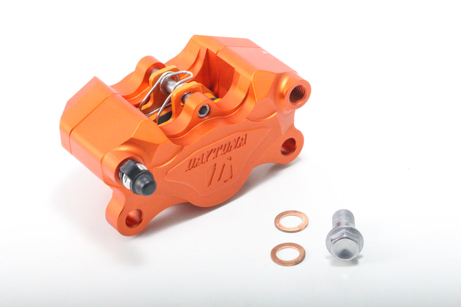 CNC 2 Piston Caliper/Kaliper Rem, Orange Color , Size Piston 2 x 32mm